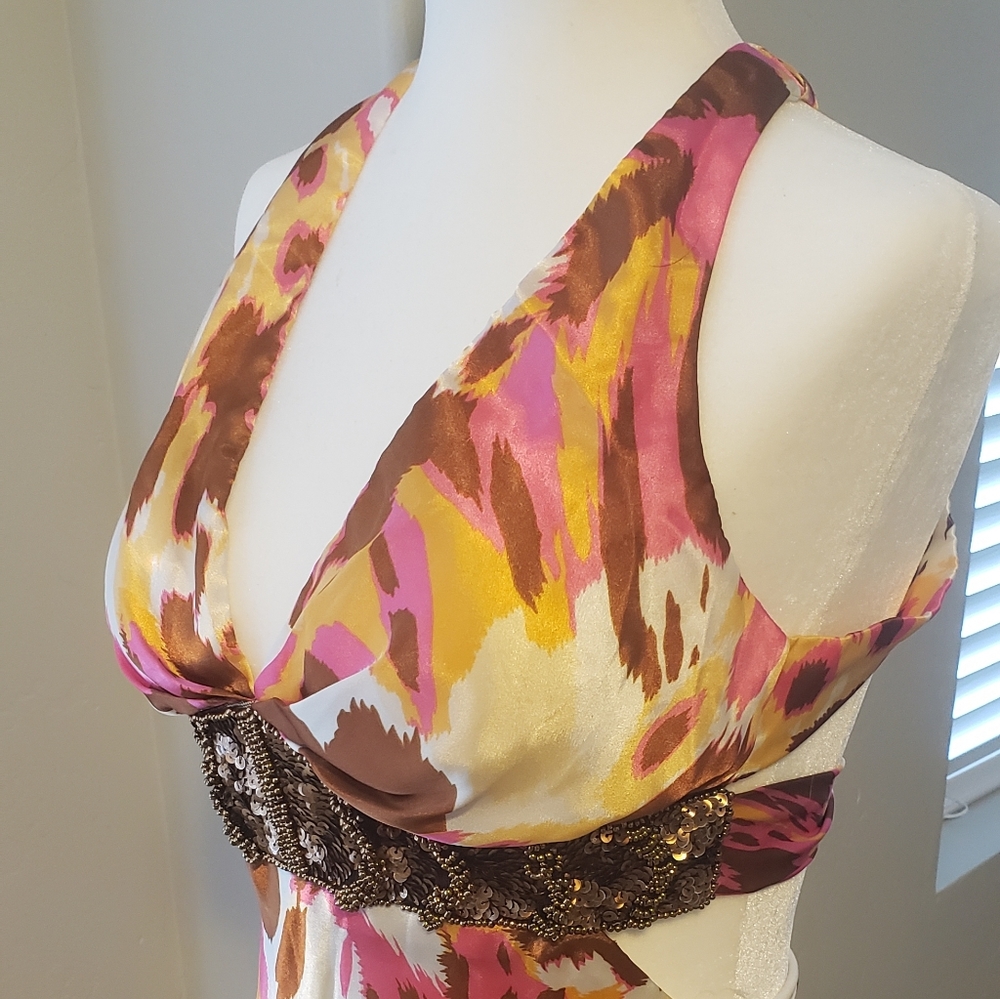 Floor length water color dress